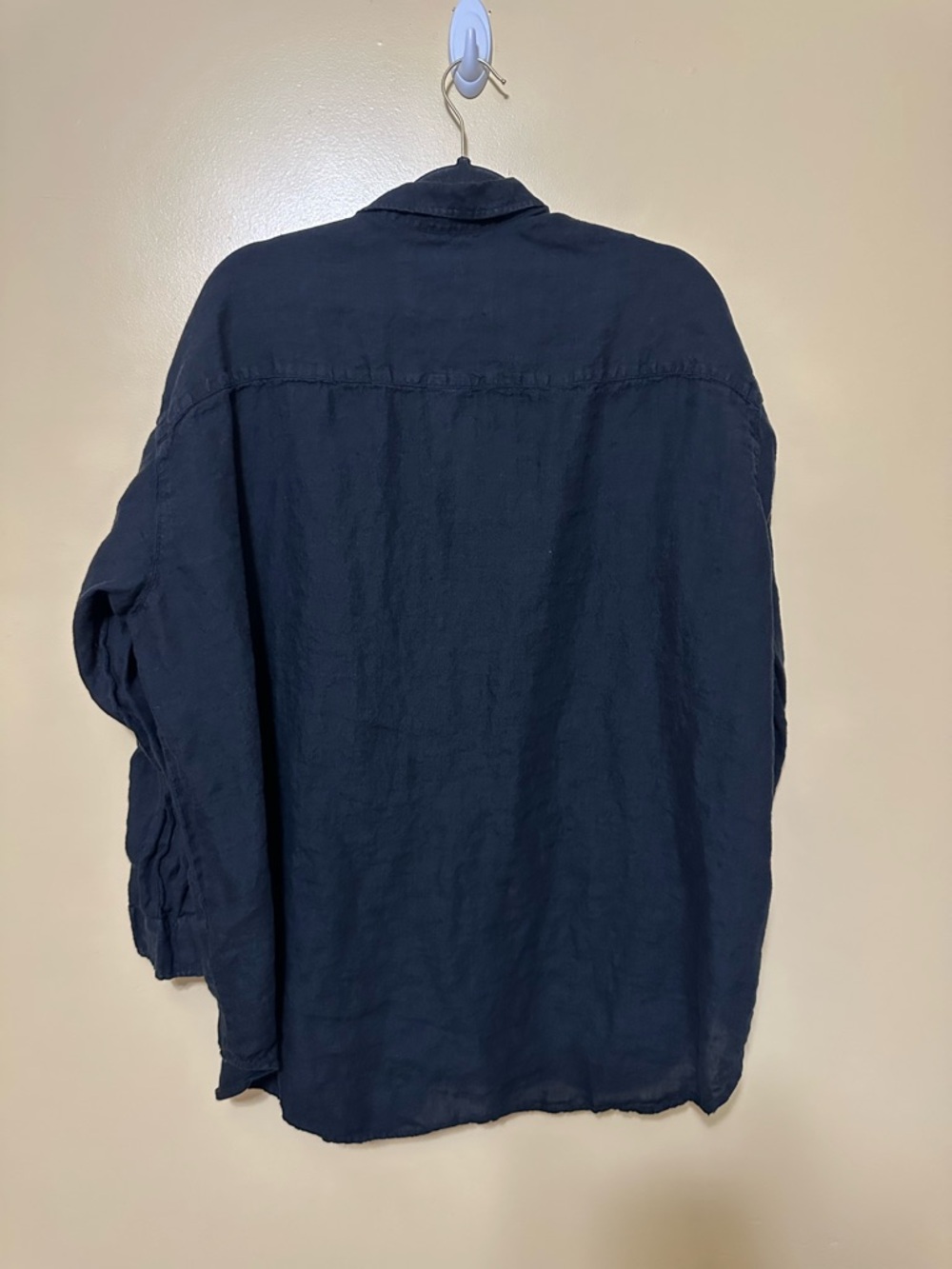 Frank & Eileen Linen Mackenzie Button Up Shirt OS Oversized Women Black - Picture 11 of 11